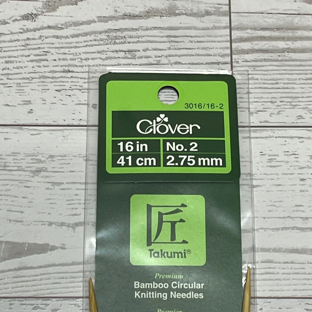 Clover Takumi Bamboo Circular Knitting Needles 16in No 2 2.75mm 3016/16-2